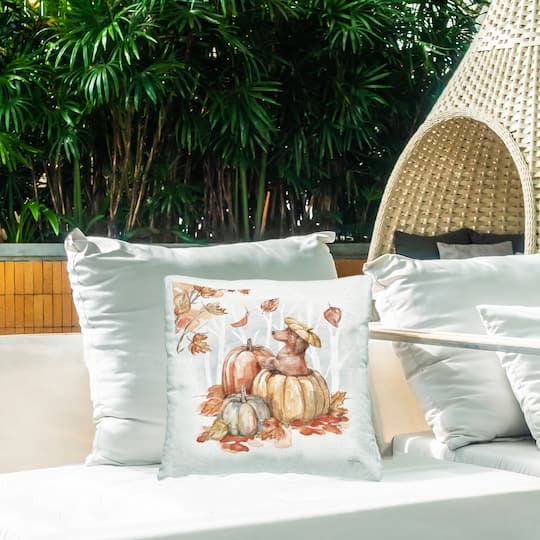 Stupell Industries Fun Dachshund & Pumpkin Outdoor Printed Pillow
